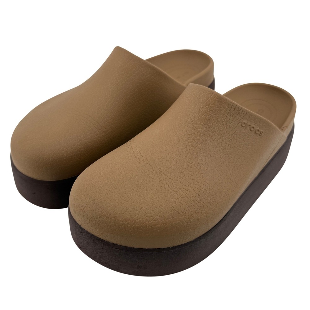 Crocs Dylan Platform Clog Mule Sepia Brown Women 8 Chunky Y2K Casual Shoe